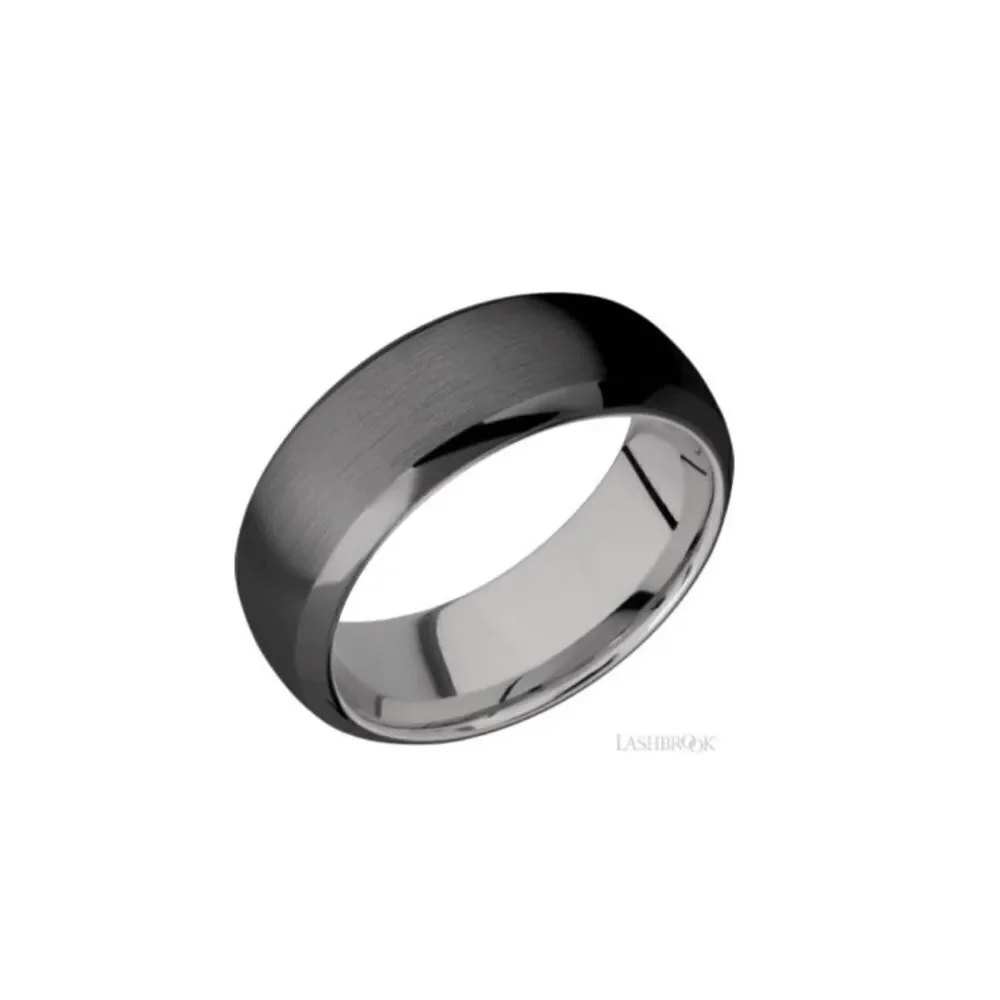 LASHBROOK DESIGNS Titanium Zirconium Wedding Band